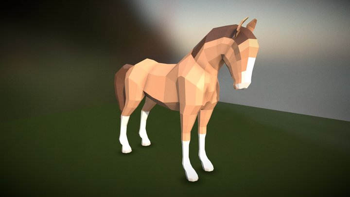 Low Poly Horse 3D Model