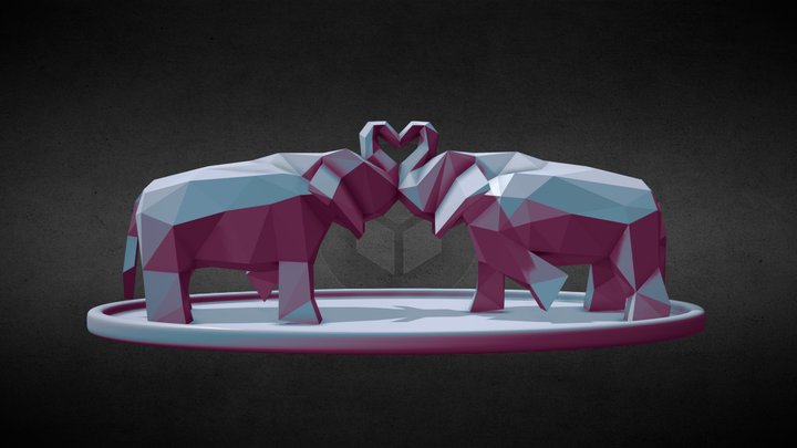 Elephant Love 3D Model