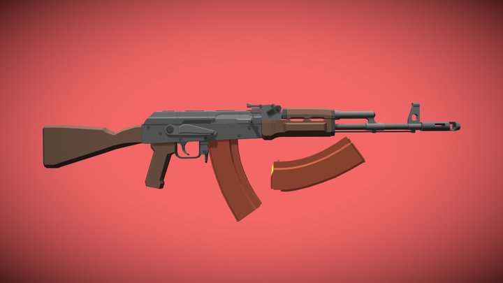 AK-74 (Low Poly) 3D Model