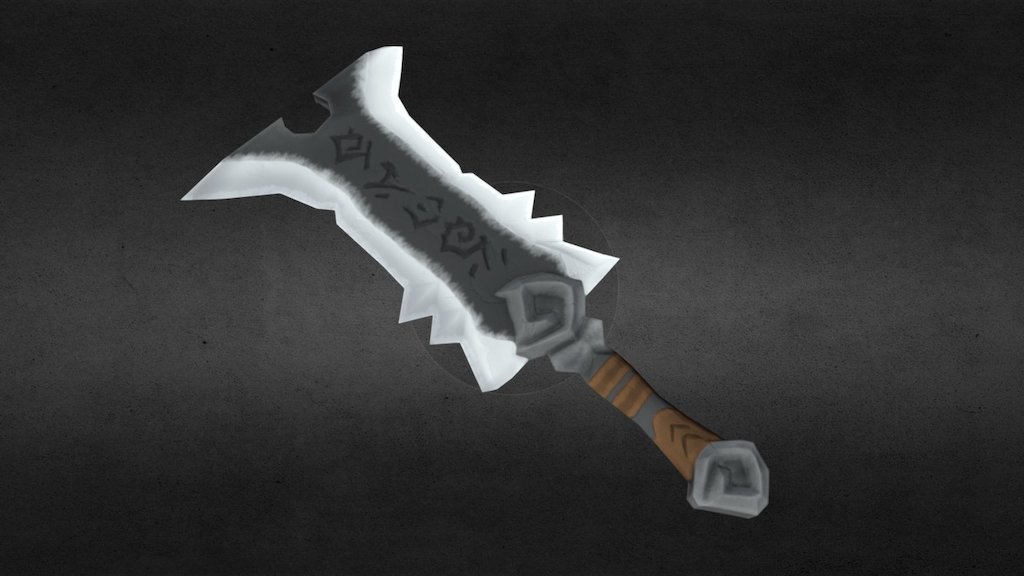 Sword with stylistic graphics|03