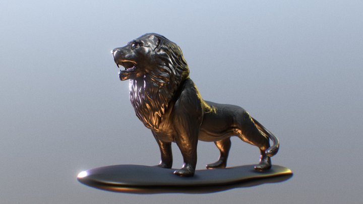 Lion sculpture 3D Model