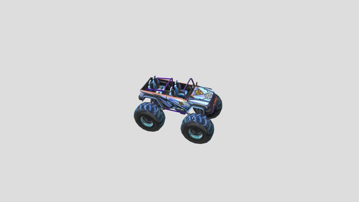 3x monster truck 3d model by kang VFX 3D Model