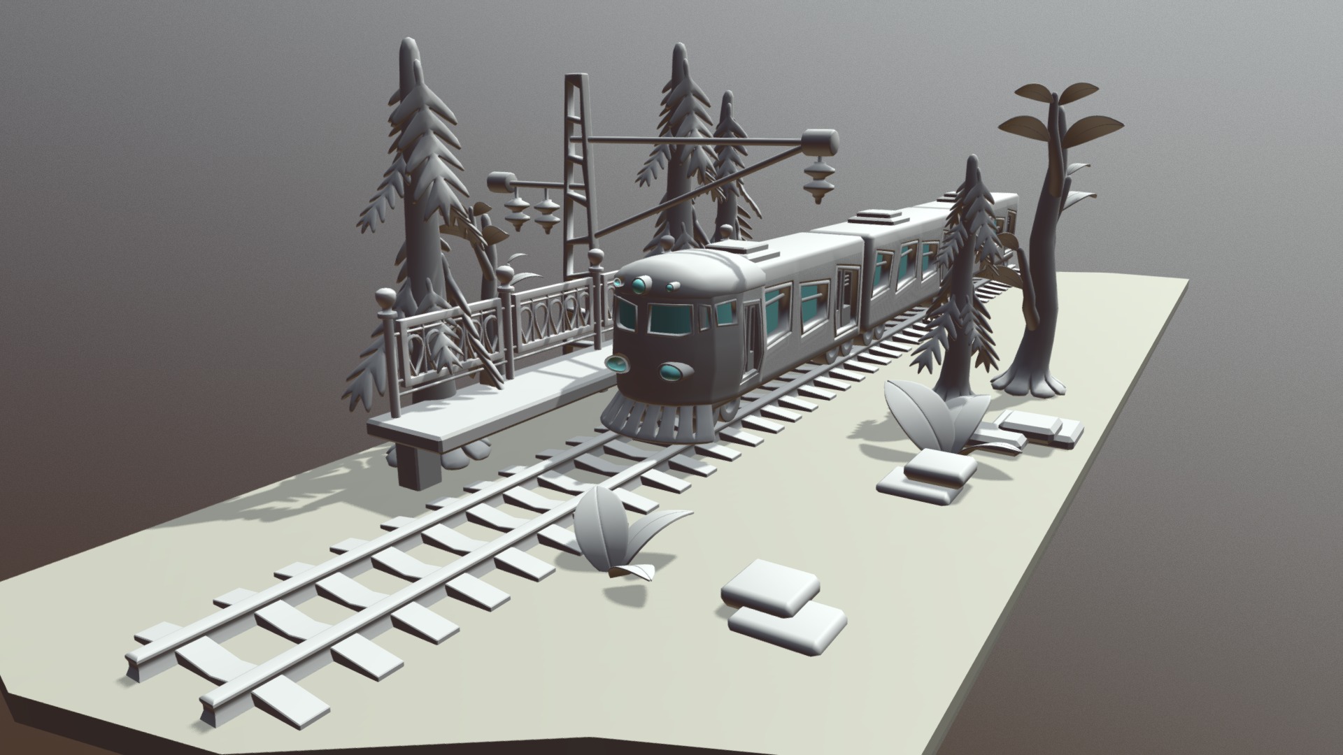 3D model Rail Way Meet - This is a 3D model of the Rail Way Meet. The 3D model is about a model train set.
