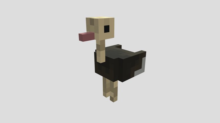 Minecraft Ostrich 3D Model