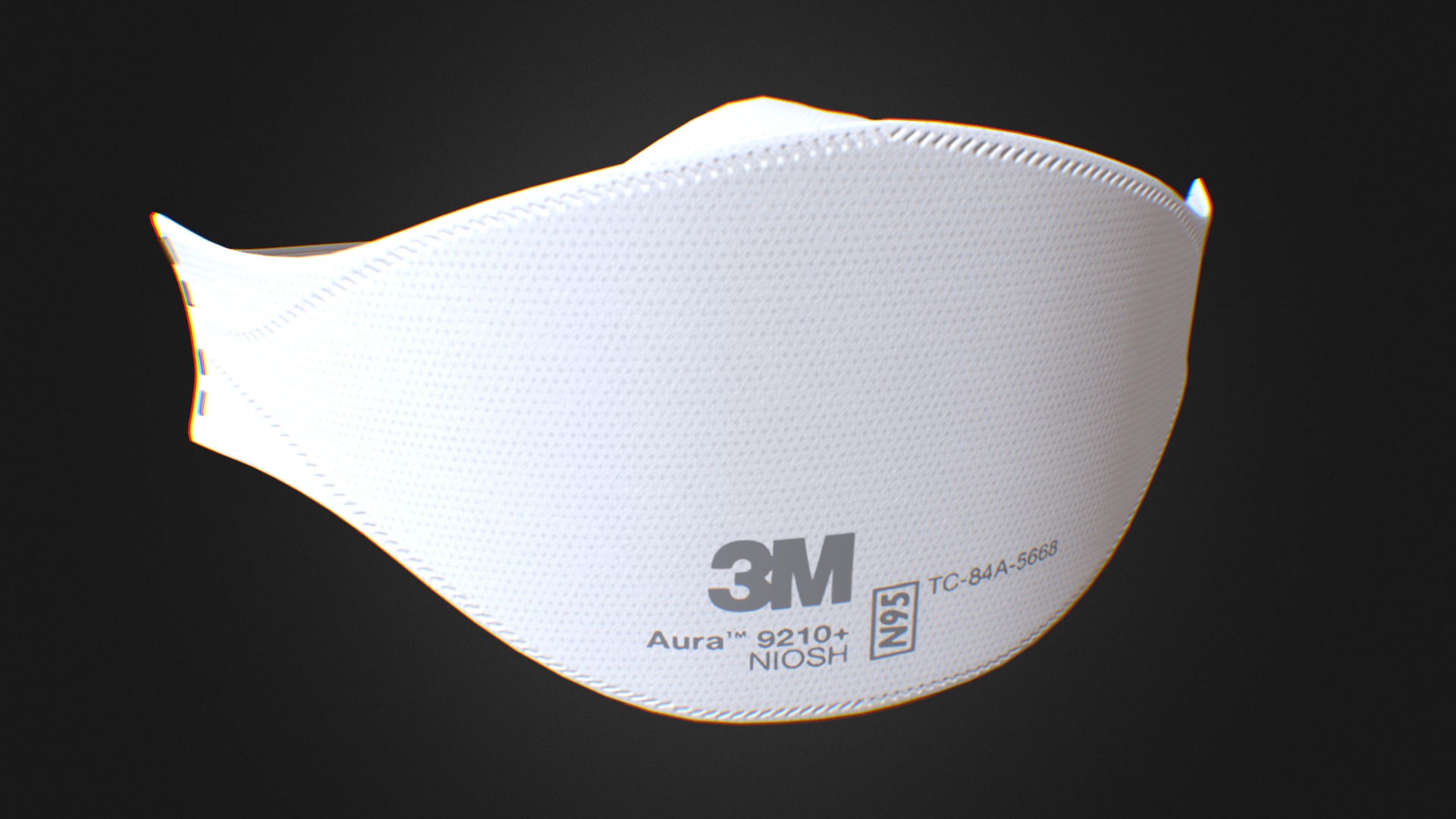 3D model Mask Particulate Respirator 9210 - This is a 3D model of the Mask Particulate Respirator 9210. The 3D model is about a white and orange paper.
