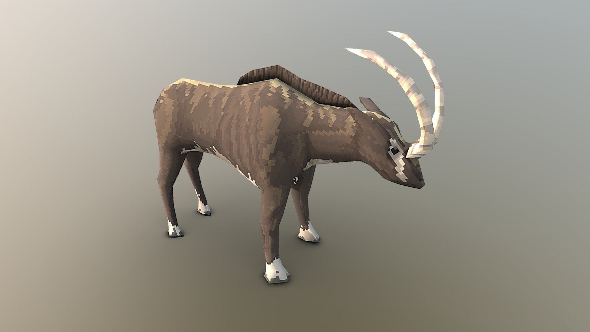 Low-poly pixel art Antelope