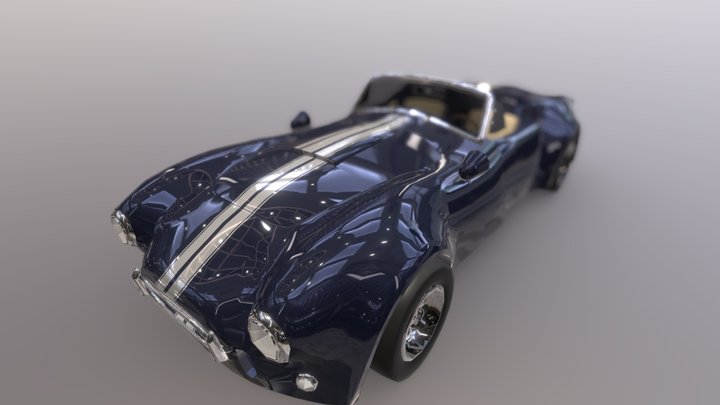 Mid poly model of Cobra car 3D Model