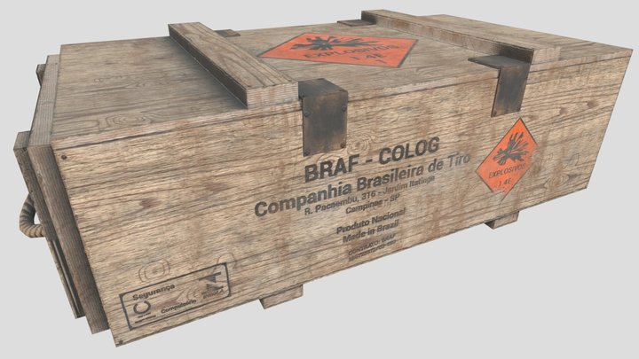 Wooden Ammo Crate 3D Model