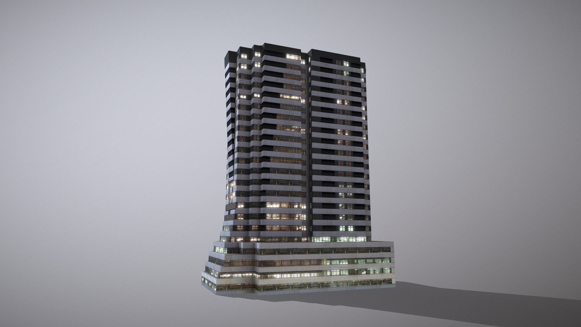3D model Building Erevan Avnik - This is a 3D model of the Building Erevan Avnik. The 3D model is about a tall building with many windows.