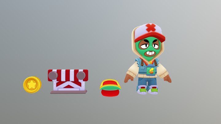 Jake Ollie - Brawl Stars 3D Model 3D Model