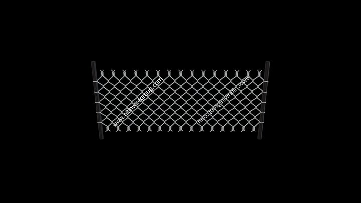 CH002| Chainlink Fence with Barbed-End 3D Model