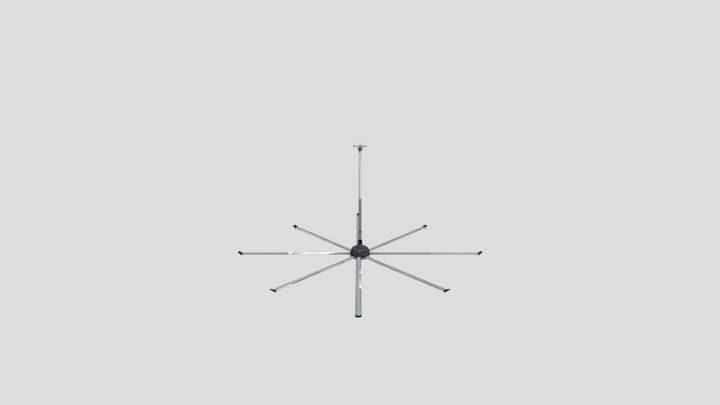 large industrial ceiling fan with multiple blad 3D Model
