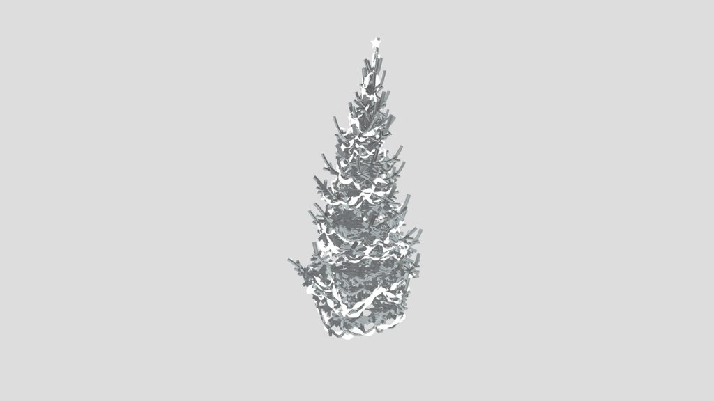 Christmas Tree Green White Large