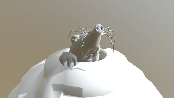 Mole climb animation 3D Model