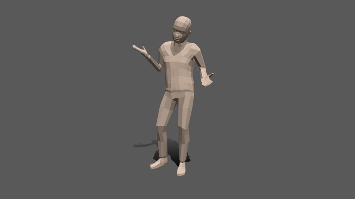 Low Poly Kid Whatever Pose 3D Model