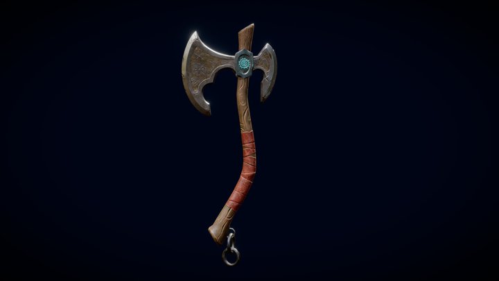 stylized viking ax low poly 3D Model