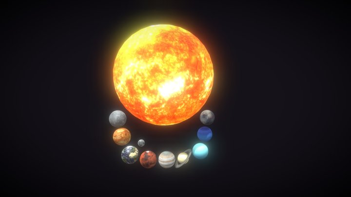 Photorealistic Solar System & Moon 2k Textures 3D Model
