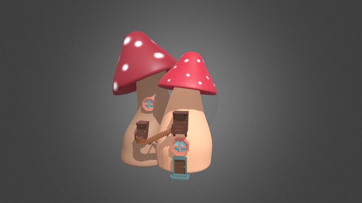 Fairy Mushroom House 3D Model