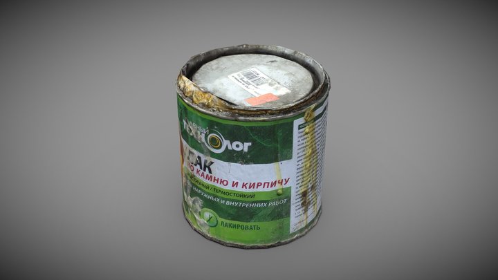 Old Varnish Can [Lowpoly] 3D Model