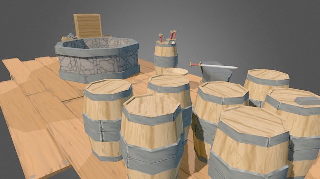 Low Poly Forge 3D Model