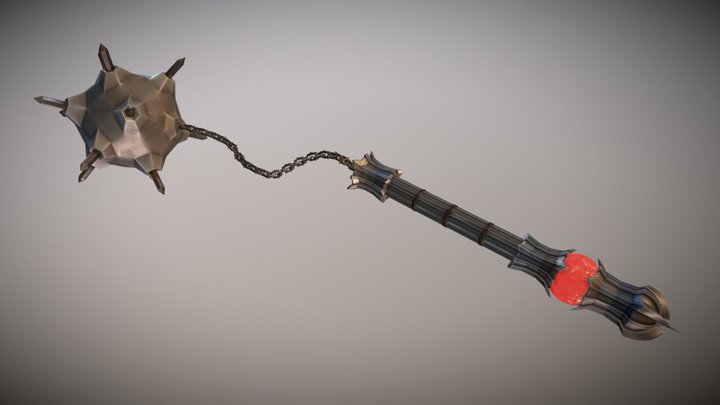Stylized Flail 3D Model