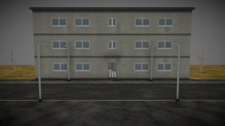Retro Apartment Game Asset 3D Model