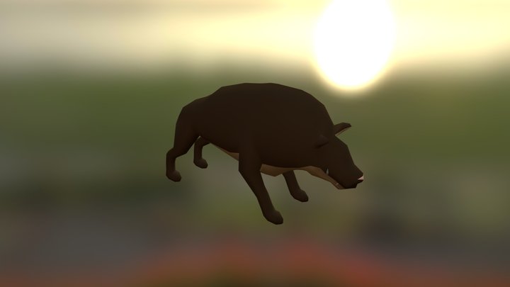 Low Poly Warg (The Hobbit) 3D Model