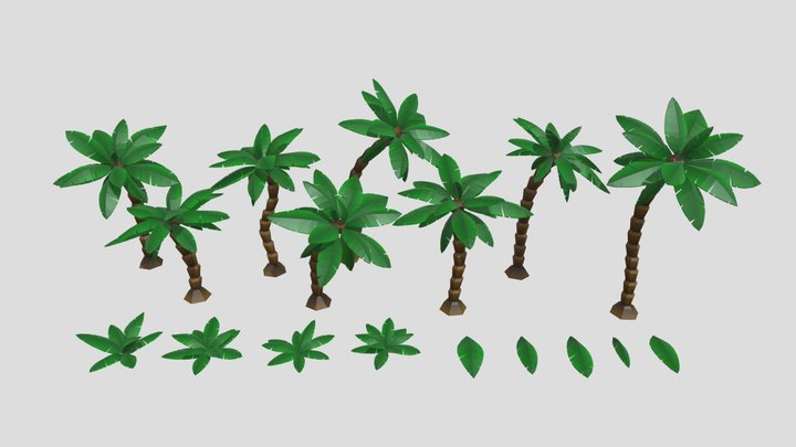 Palm Tree Set 3D Model
