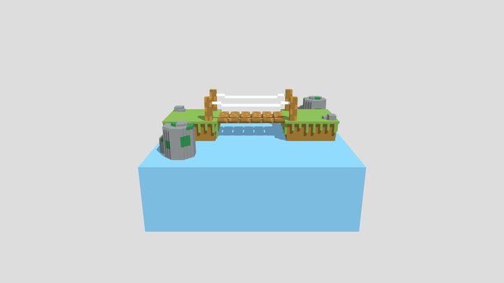 Simple Suspension Bridge 3D Model