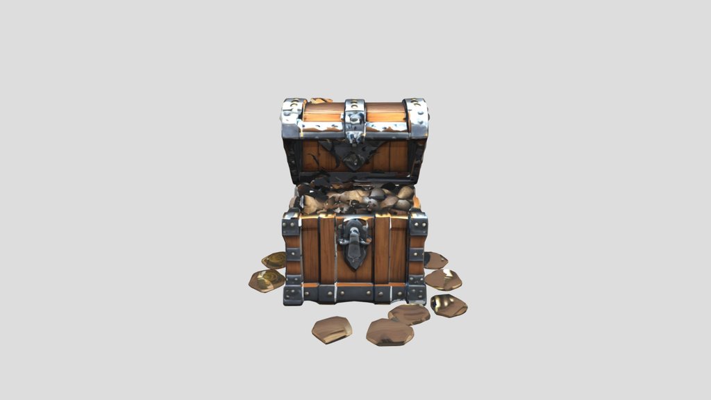 Treasure Chest — 3D Model | Game Ready | PBR Tex