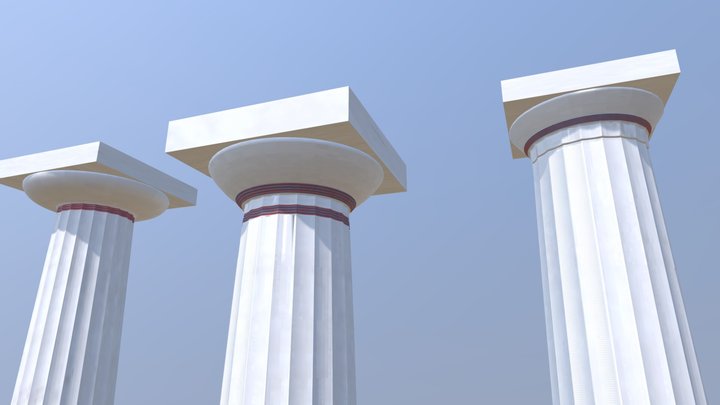 Ancient Greek Doric Columns 3D Model