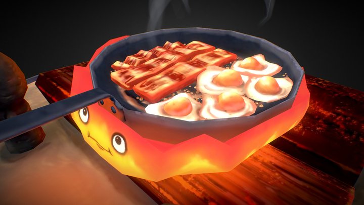 Howl's Moving Castle Calcifer Breakfast 3D Model