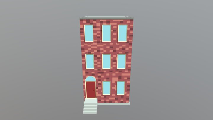 Solid Row Home 3D Model