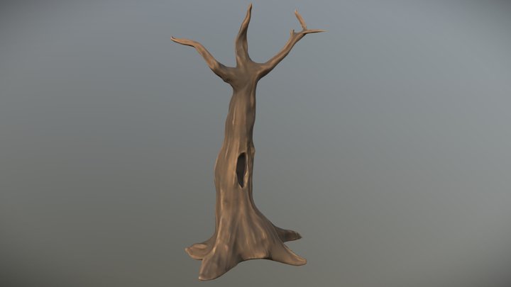 Creepy Cartoon Tree 3D Model