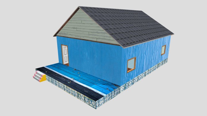 3d house for ue4 with collision 3D Model