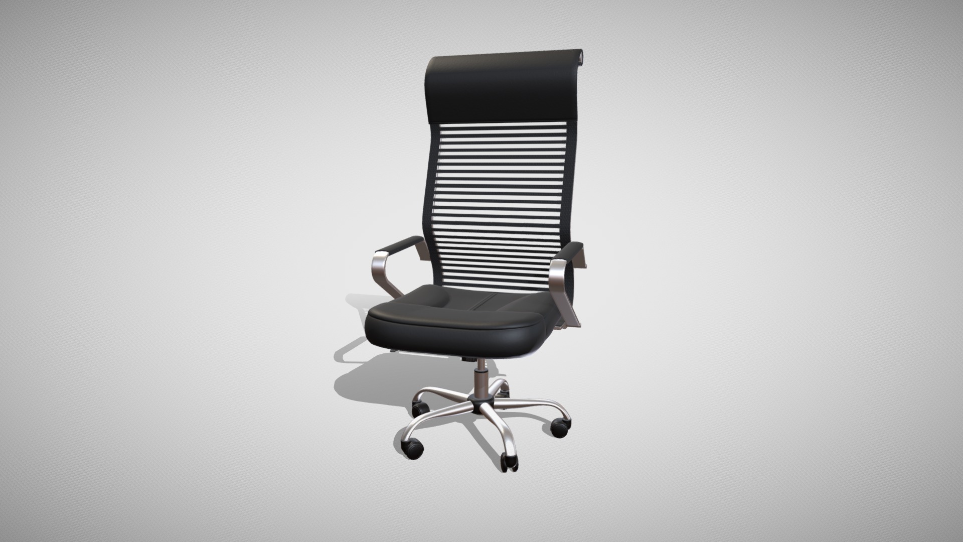 3D model Office chair - This is a 3D model of the Office chair. The 3D model is about a black office chair.