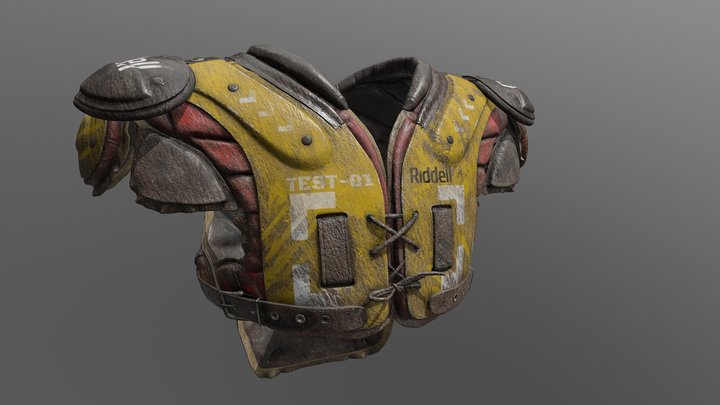 Football Shoulder pad Muddy 3D Model