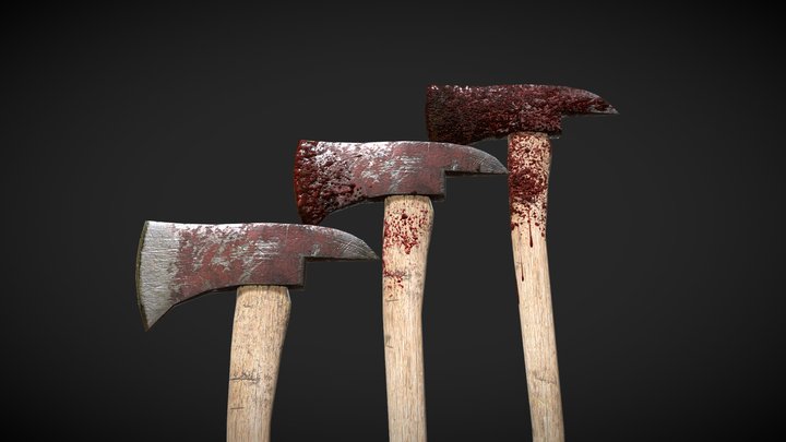 Bloody Fire Axe 3D Model