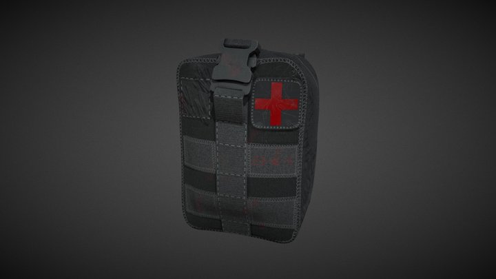 Individual First Aid Kit (IFAK,Black color) 3D Model