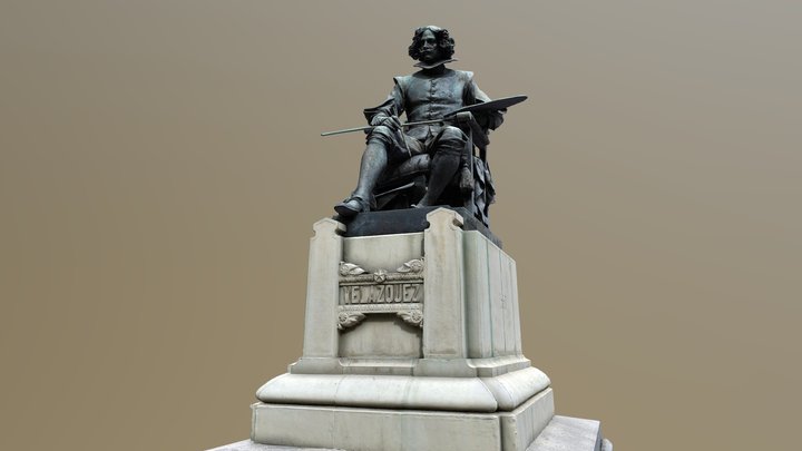 Monumento Diego Velazquez Museo del Prado Madrid 3D Model