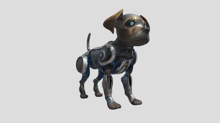 Cyborg dog with robotic limbs 3D Model