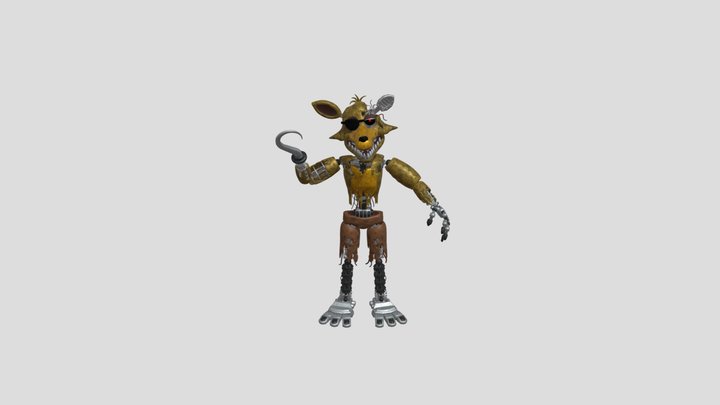 Withered Golden Foxy 3D Model