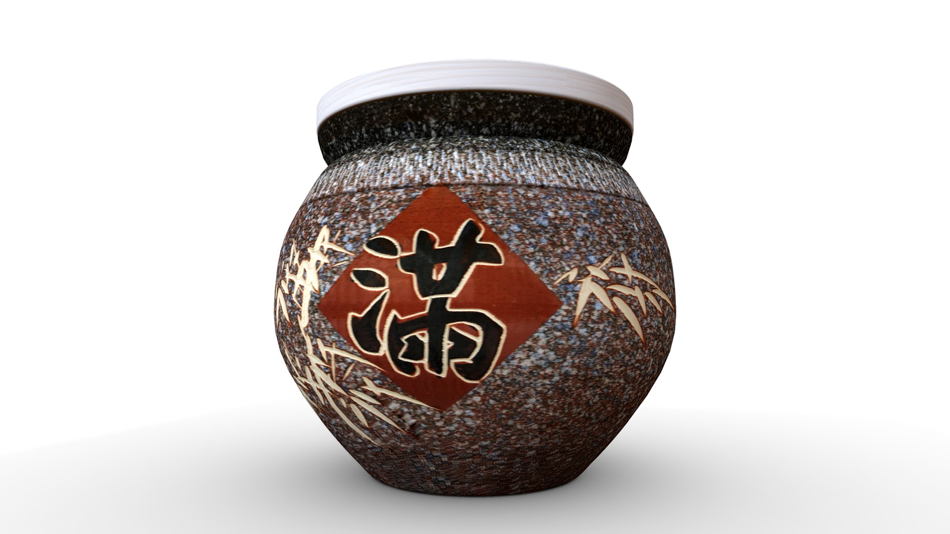 3D model 【3D模擬-上等】10斤玫瑰色『 滿竹 』米甕展示 - This is a 3D model of the 【3D模擬-上等】10斤玫瑰色『 滿竹 』米甕展示. The 3D model is about a close-up of a jar.