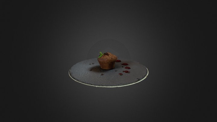 Chocolate Muffin Dessert Dish Photogrammetry 3D Model