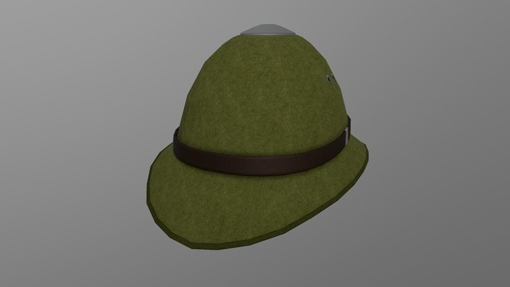 Tropical Pith Helmet (Olive) 3D Model