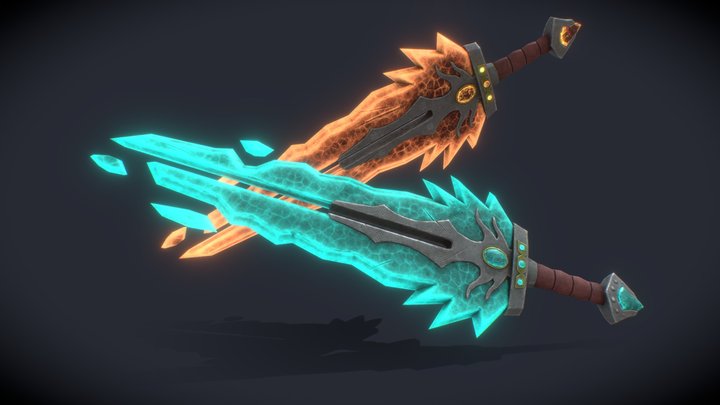 Study swords scene 3D Model
