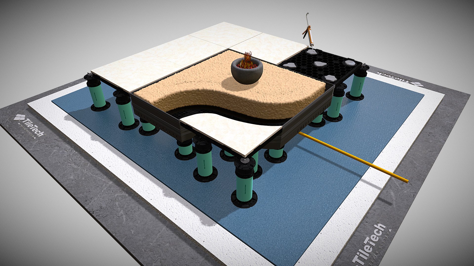 Turf-Tray™ - Monolithic Gravel-DG On Trays — Sketchfab embed 3D viewer