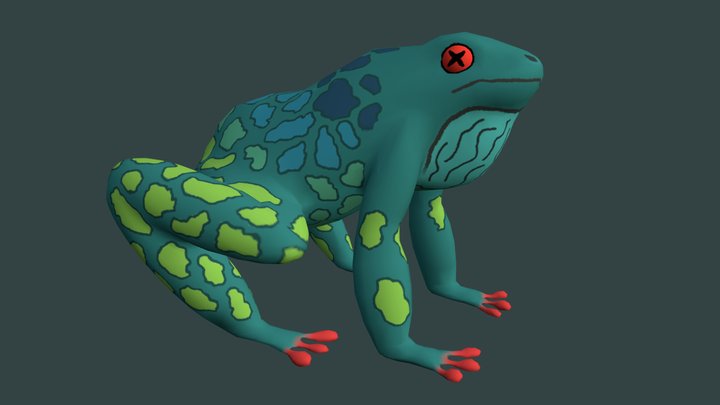 Frog Hand Painted 3D Model