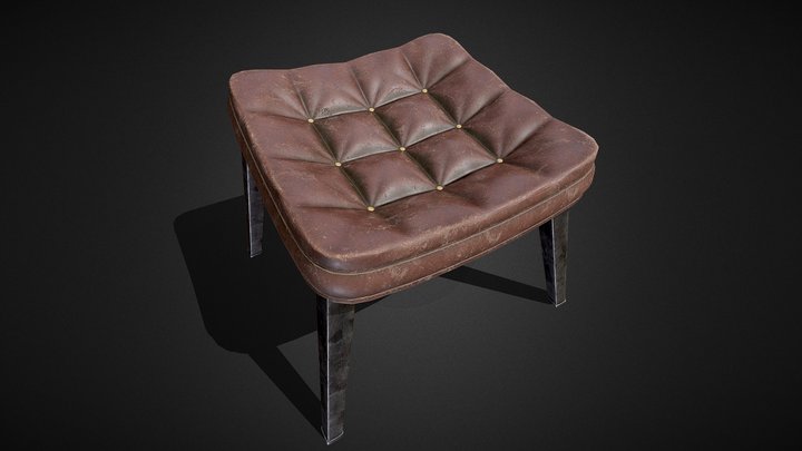 Old leather chair (PBR|GR) 3D Model