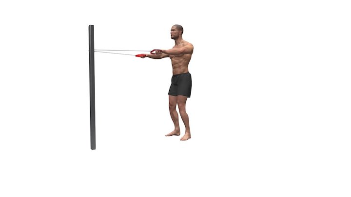 Standing Resistance Band High Rows 3D Model